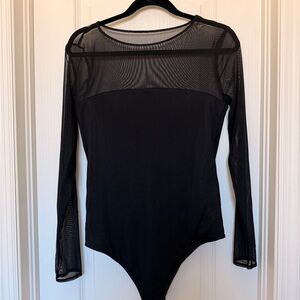 Abercrombie & Fitch Black Sheer Sleeve Bodysuit